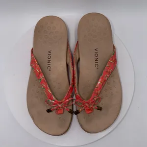 Vionic Bella II Coral Pink Floral Bow Orthotic Sandals Womens 11 Wide thumbnail 6
