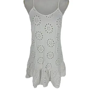 Maaji White Eyelet Spaghetti Strap Swim Cover-Up Dress Size S‎ thumbnail 4