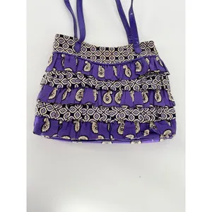 Vera Bradley Purple Paisley Ruffled Handbag Quilted Shoulder Tote‎ Wallet Set thumbnail 3