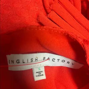 English Factory Red Textured Fringe Shift Dress thumbnail 6