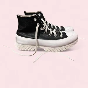 Black leather platform high top Converse thumbnail 8
