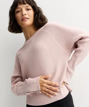 NWT Women's FLX Raglan Ottoman Stitch Pullover Sweater in Ballet Pink Size XXL thumbnail 1