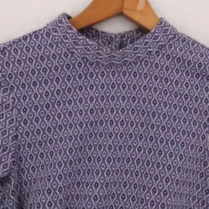 Zara‎ Geometric Knit Cutout Mini Dress Womens Size XS Purple Open Back Mod Retro thumbnail 9