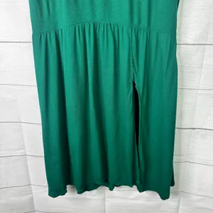 Reformation Womens size 8 Gavin Mini High Slit Flutter Sleeve Dress Green Flaws thumbnail 4