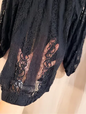 Women’s Poof Black Lace Top thumbnail 2