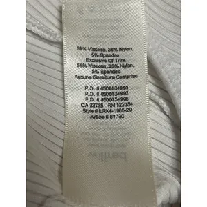 Aritzia Wilfred White Ribbed Knit Sculpt Sleeveless Open Back Bodysuit Top XS thumbnail 4
