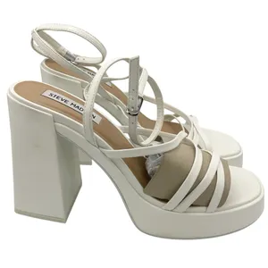 Steve Madden affection strappy white heel platform sandals women’s Size 11M thumbnail 2