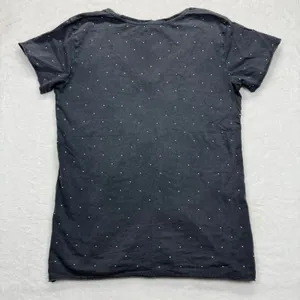 AllSaints Emlyn‎ Stud Tee V-Neck T-Shirt Studded Top Gray Small thumbnail 9