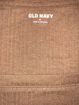Brown Ribbed Long Sleeve Top Size M thumbnail 4