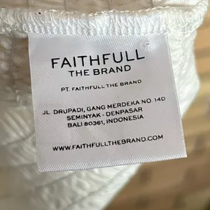 Faithfull The Brand Cette Mini Dress White Linen Puff Sleeve Smocked Size M/US 6 thumbnail 8