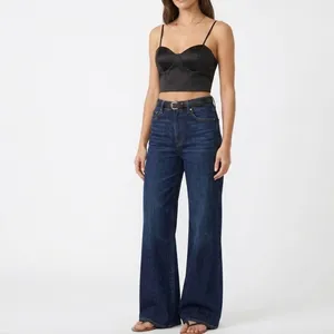 Sincerely Jules Black Satin Cropped Bustier Tank Top Camisole Padded Medium Sexy thumbnail 2