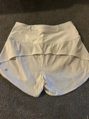 White Lululemon Speed Up Shorts 4" 4 thumbnail 2