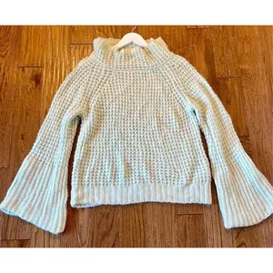 Anthropologie Maeve Dionne chunky knit mint sweater large thumbnail 2