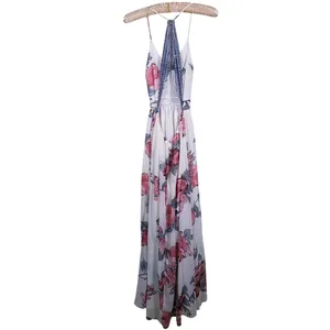 Dainty Hooligan Womens Chiffon Floral Lace Maxi Dress Small White Event Party Boho Romantic thumbnail 4