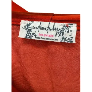Intimately Free People Rust Red Draped Deep V-Neck Bodysuit L Romantic Date thumbnail 2