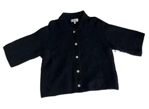 Stockholm Atelier & Other Stories Black Small Collard Knit Cardigan Sweater Wool thumbnail 1