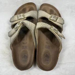 Birkenstock Arizona Shiny Snake Cream Iridescent Sandals Womens 39N EU 8-8.5 US thumbnail 4