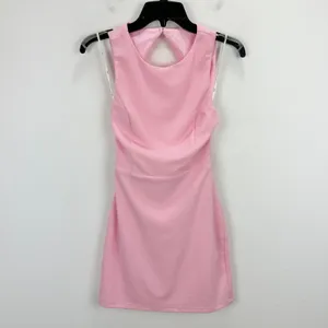 NEW Lulus Confident Cutie Light Pink Tie Back Sleeveless Mini Dress Party Small thumbnail 6
