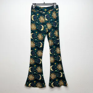 Sun & Moon Flared Leggings Womens Large High Rise Festival Boho Hippie Cosmo thumbnail 6
