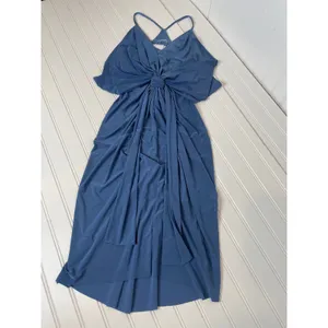 NWT MISA Los Angeles Blue Jersey Knit Sleeveless Cocktail Mini Dress Draped XS thumbnail 2