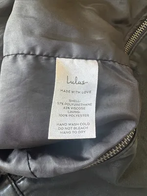 Lulu's Black Quilted Panel Leather Moto JacketSz: L thumbnail 8