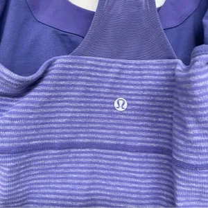 Lululemon Purple Striped T Back Tank Top Womens 8 Athletic Gorpcore Shirt Gym thumbnail 3