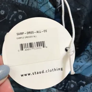 Staud x C.Bonz Bandana Print Patchwork Mini Dress Crepe Organza Sheer Sample thumbnail 8