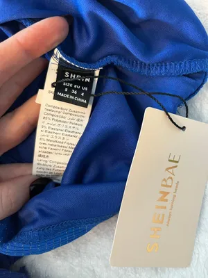 SheIn Blue Strapless Bodycon Dress thumbnail 6
