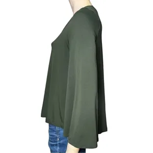 Susana Monaco Women’s Size XS Army Green Flared Sleeve Long Sleeve Top thumbnail 3
