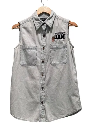 Vintage LA Loving Denim Vest‎ Embroidered Country Jam Cowboy Medium thumbnail 1