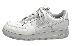 Nike Air Force 1 White Low Top Lace Up Round Toe Walking Sneakers Shoes Size 8 thumbnail 1