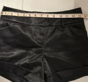 Zara shiny satin black shorts thumbnail 4