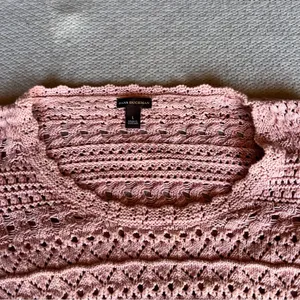Dana Buchman Women's Pink Thick Heavyweight Crochet Vintage y2k Sweater Large thumbnail 3