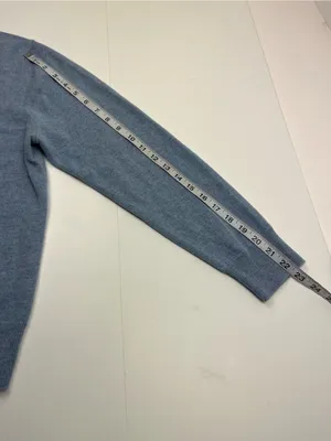 Quince 100% Mongolian Cashmere Crewneck Sweater Faded Denim Blue Womens Large thumbnail 8