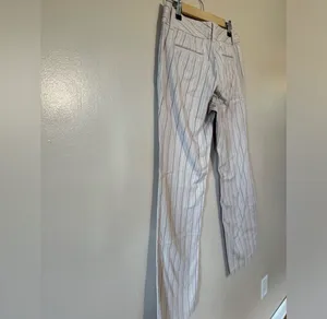CLEARANCE! Cream/Pink Old Navy Striped Low Waist Pants Size 8 EUC thumbnail 4