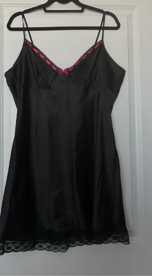 Apt. 9 Satin Pink Lace Trim Ribbon Slip Dress XL thumbnail 1