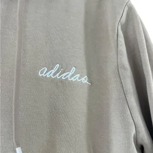 Adidas Womens Khaki Hoodie Sweatshirt Embroidered Logo thumbnail 2