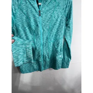 C9 Champion Women's Small Teal Full Zip Hoodie Space Dye‎ Yoga Activewear Jacket thumbnail 4