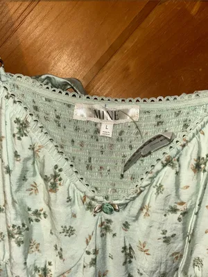 MINE In the wildflowers mint green floral tiered maxi dress NWT thumbnail 8