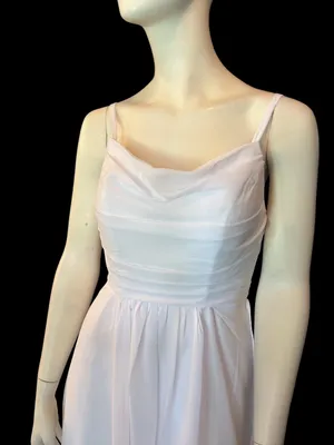 INEWER Cowl Neck High Low Chiffon Ruched Maxi Gown White Size 6 NWT thumbnail 3