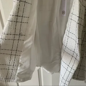 House of Harlow x Revolve White Plaid Tweed Office Siren Classic Blazer NWT M thumbnail 7