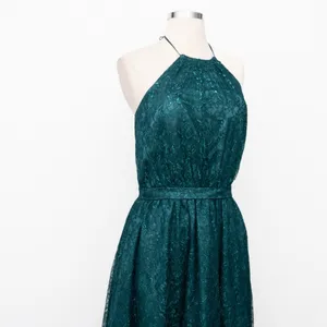 Dress‎ the Population. New! Green Lace Halter Midi Dress. thumbnail 12
