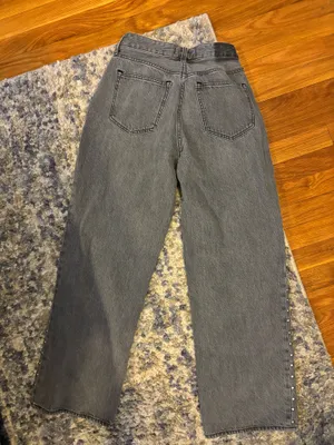 Abercrombie Loose High Rise Studded Jean thumbnail 4