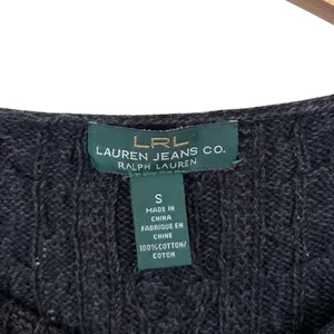 LRL Ralph Lauren Dark Gray Cable Knit Sweater Sz S thumbnail 2