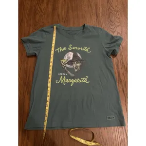 Life is Good Crusher T-Shirt Womens Medium This Senorita Needs A Margarita Green thumbnail 9
