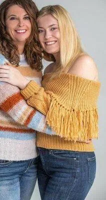VICI Style Mustard Fringe Off The Shoulder Sweater thumbnail 3