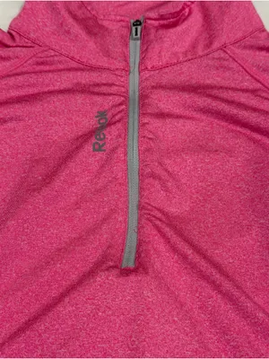Reebok 1/4 Zip-Up Top Women’s Size Medium Pink Long Sleeve Compression Top thumbnail 3