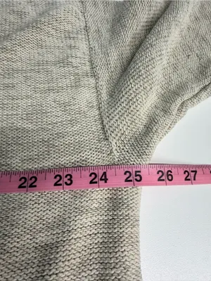 Neutral knit silk linen cardigan open front minimalist marled made in italy Flaw thumbnail 9