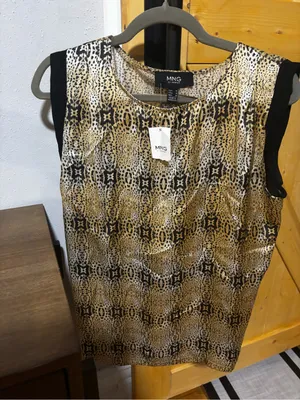 MNG by‎ Mango Animal Print Sleeveless Top with Black Trim - Size 6 Medium thumbnail 2