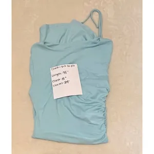 Susana‎ Monaco NWOT Side Gathered Mini Dress Breathe Blue Long Sleeve Ruched XS thumbnail 4